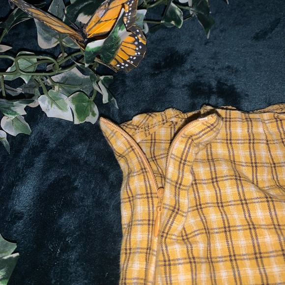 Yellow plaid mini skirt size small hand-made ! - Picture 2 of 3